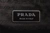 Authentic PRADA Tweed Leather Tote Hand Bag Green Brown 2890K