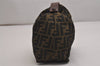 Authentic FENDI Vintage Zucca Hand Bag Purse Nylon Leather Brown 2891J