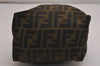 Authentic FENDI Vintage Zucca Hand Bag Purse Nylon Leather Brown 2891J