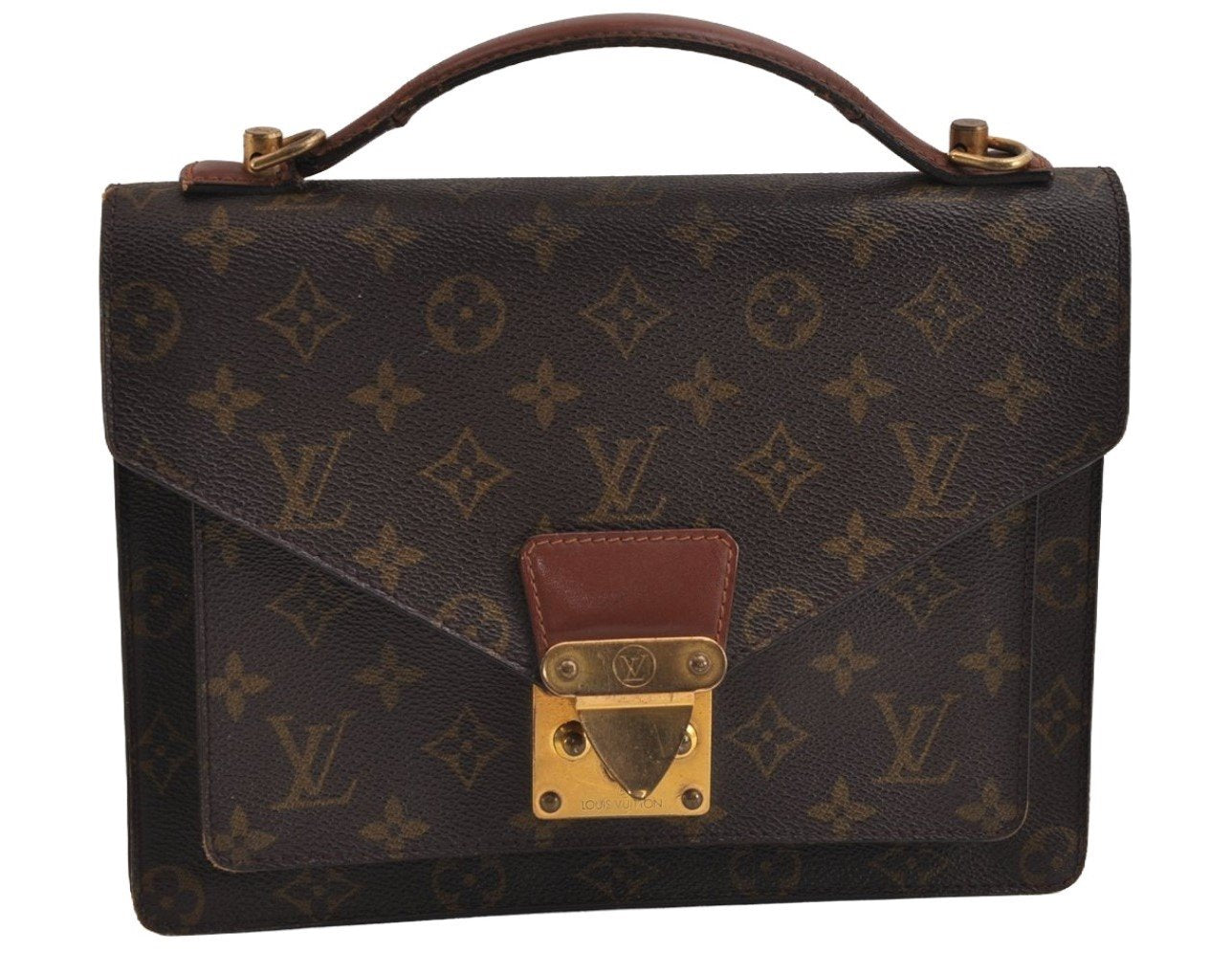 Authentic Louis Vuitton Monogram Monceau 2Way Hand Bag M51187 Junk 2892J