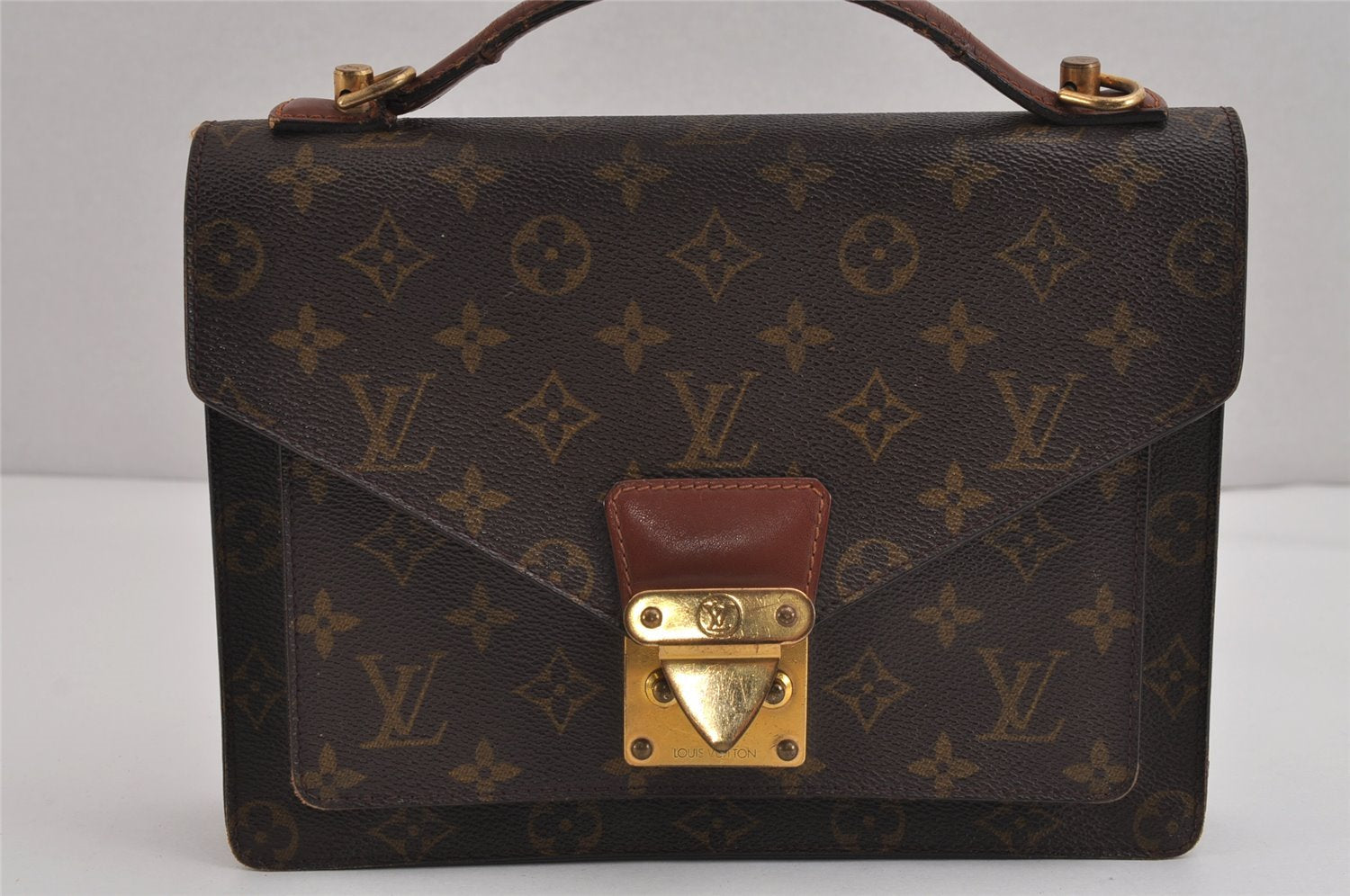Authentic Louis Vuitton Monogram Monceau 2Way Hand Bag M51187 Junk 2892J