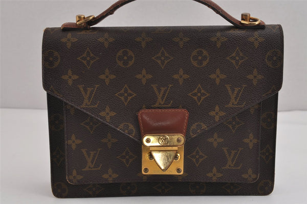 Authentic Louis Vuitton Monogram Monceau 2Way Hand Bag M51187 Junk 2892J
