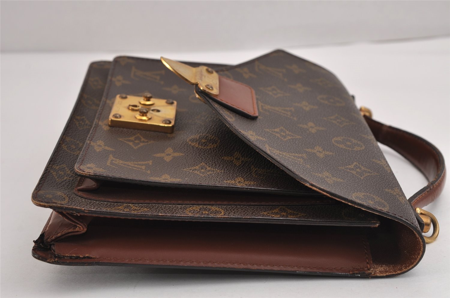Authentic Louis Vuitton Monogram Monceau 2Way Hand Bag M51187 Junk 2892J