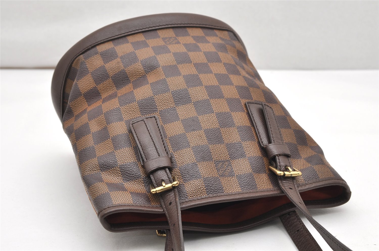 Authentic Louis Vuitton Damier Marais Bucket Shoulder Tote Bag N42240 LV 2892K