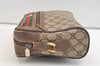 Authentic GUCCI Web Sherry Line Shoulder Bag GG PVC Leather Brown Junk 2893K