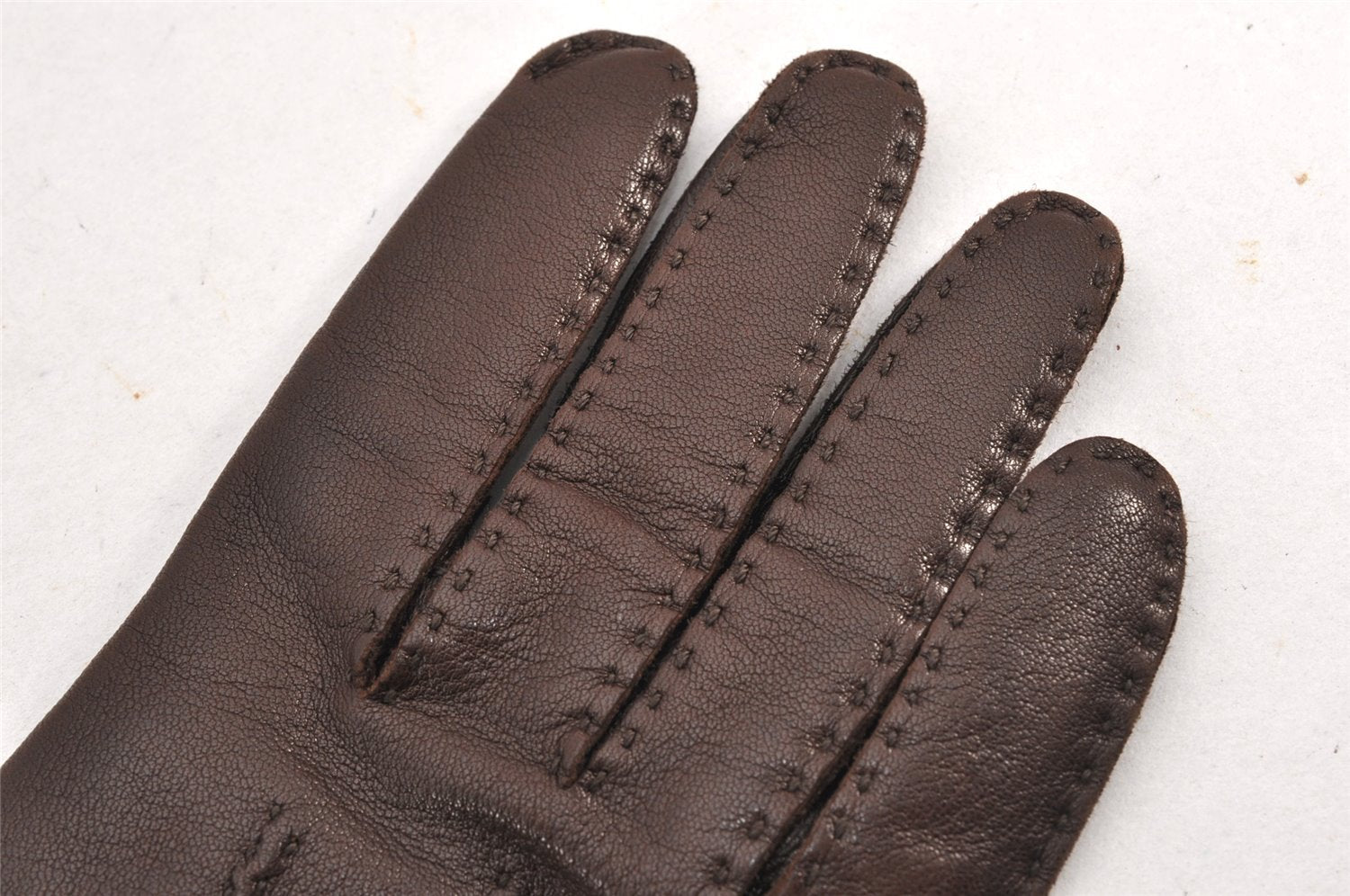 Authentic HERMES Vintage Serie Glove Leather Brown 2893L