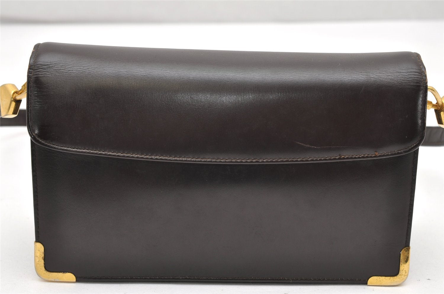 Authentic Christian Dior Vintage Shoulder Bag Purse Leather Brown 2894K