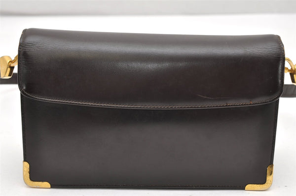 Authentic Christian Dior Vintage Shoulder Bag Purse Leather Brown 2894K
