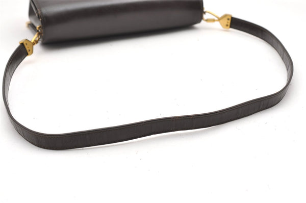 Authentic Christian Dior Vintage Shoulder Bag Purse Leather Brown 2894K