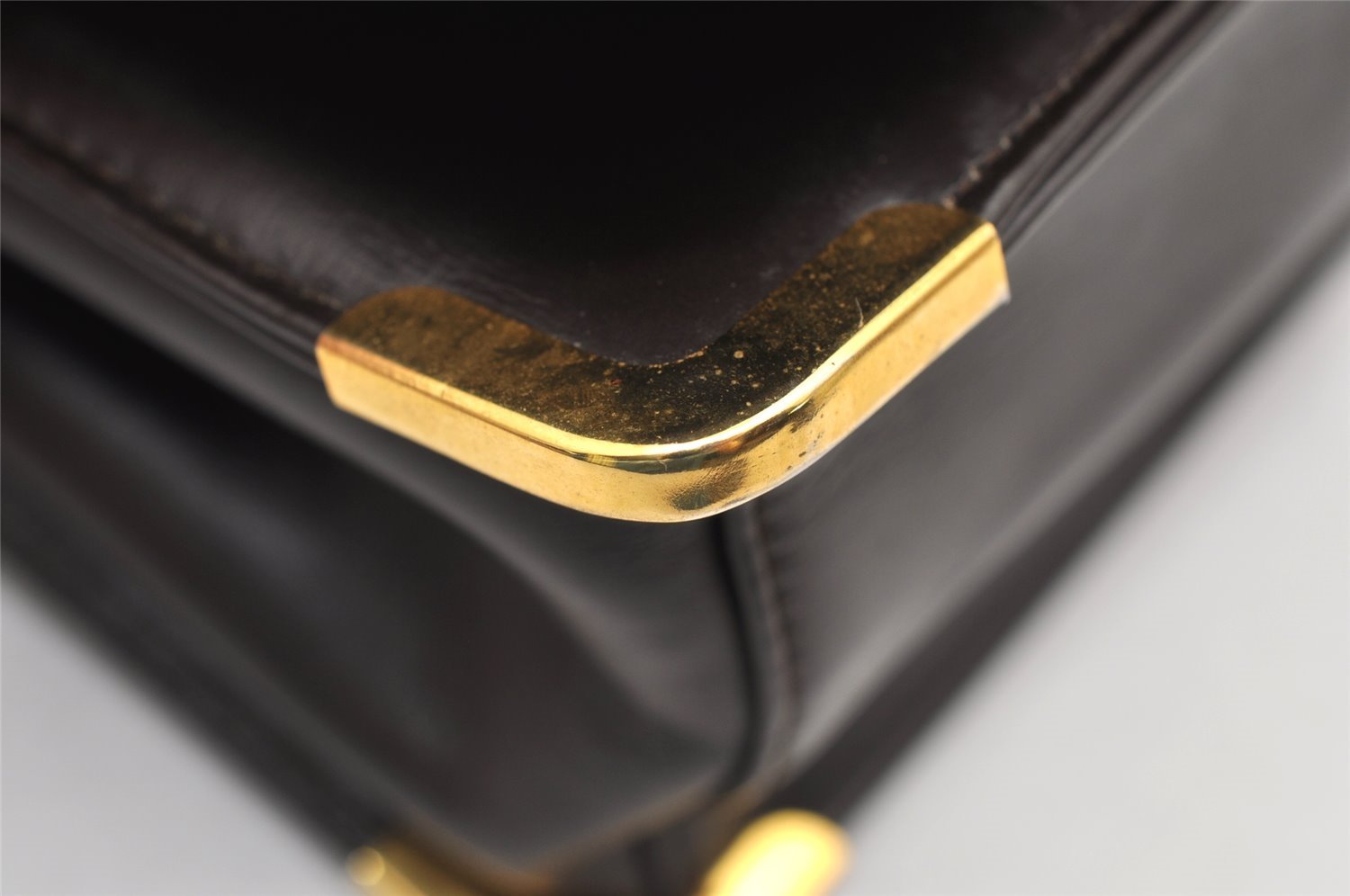 Authentic Christian Dior Vintage Shoulder Bag Purse Leather Brown 2894K