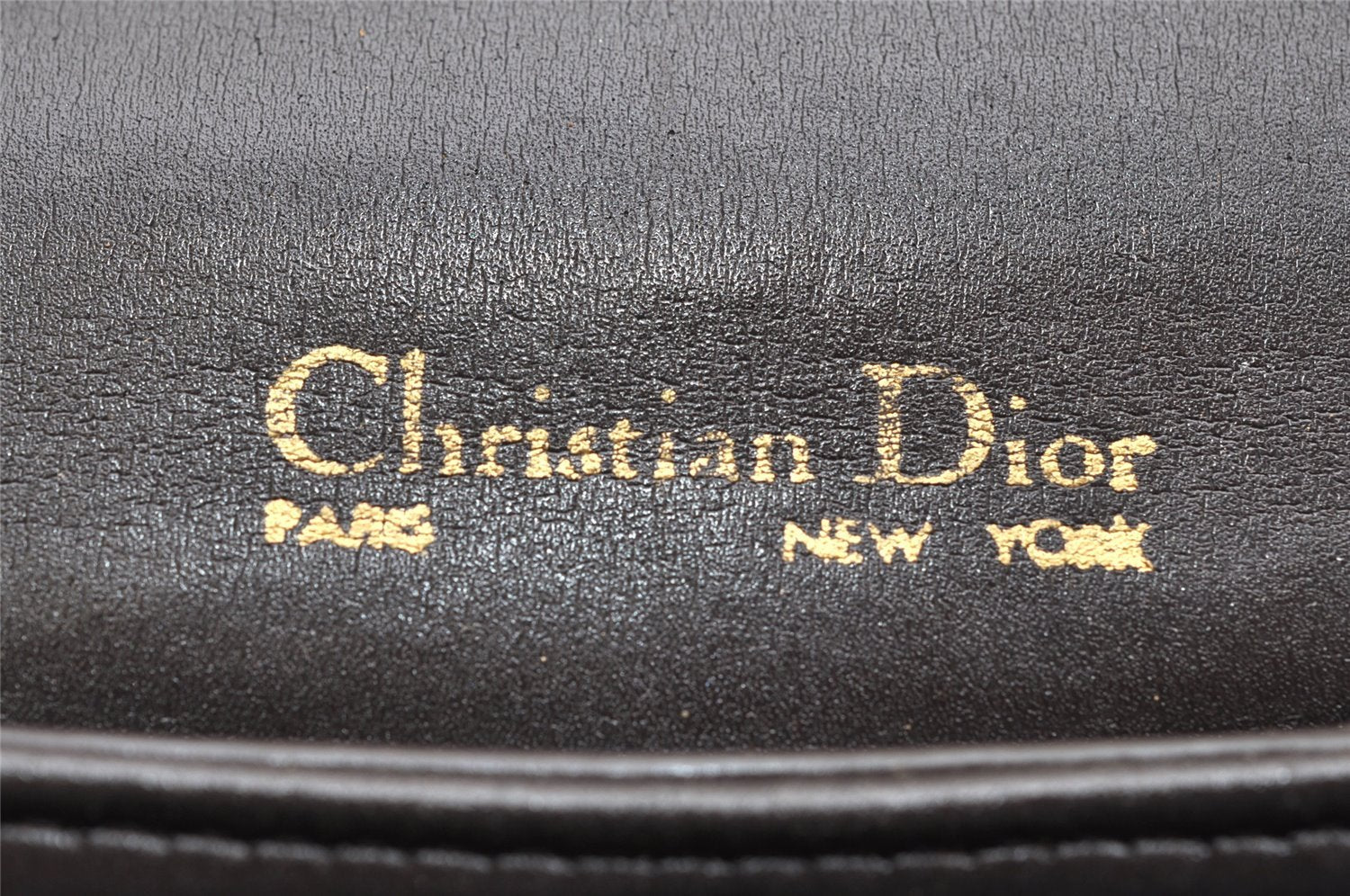Authentic Christian Dior Vintage Shoulder Bag Purse Leather Brown 2894K