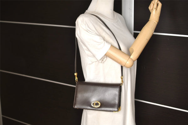 Authentic Christian Dior Vintage Shoulder Bag Purse Leather Brown 2894K