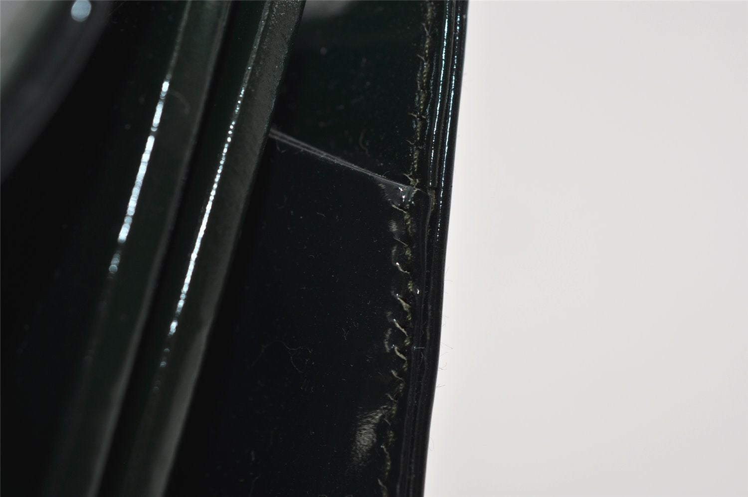 Authentic GUCCI Vintage Shoulder Hand Bag Purse Enamel Green Junk 2895I