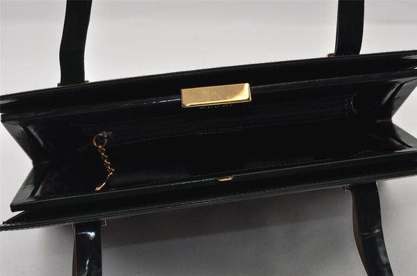 Authentic GUCCI Vintage Shoulder Hand Bag Purse Enamel Green Junk 2895I