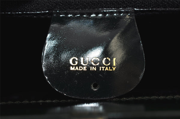 Authentic GUCCI Vintage Shoulder Hand Bag Purse Enamel Green Junk 2895I