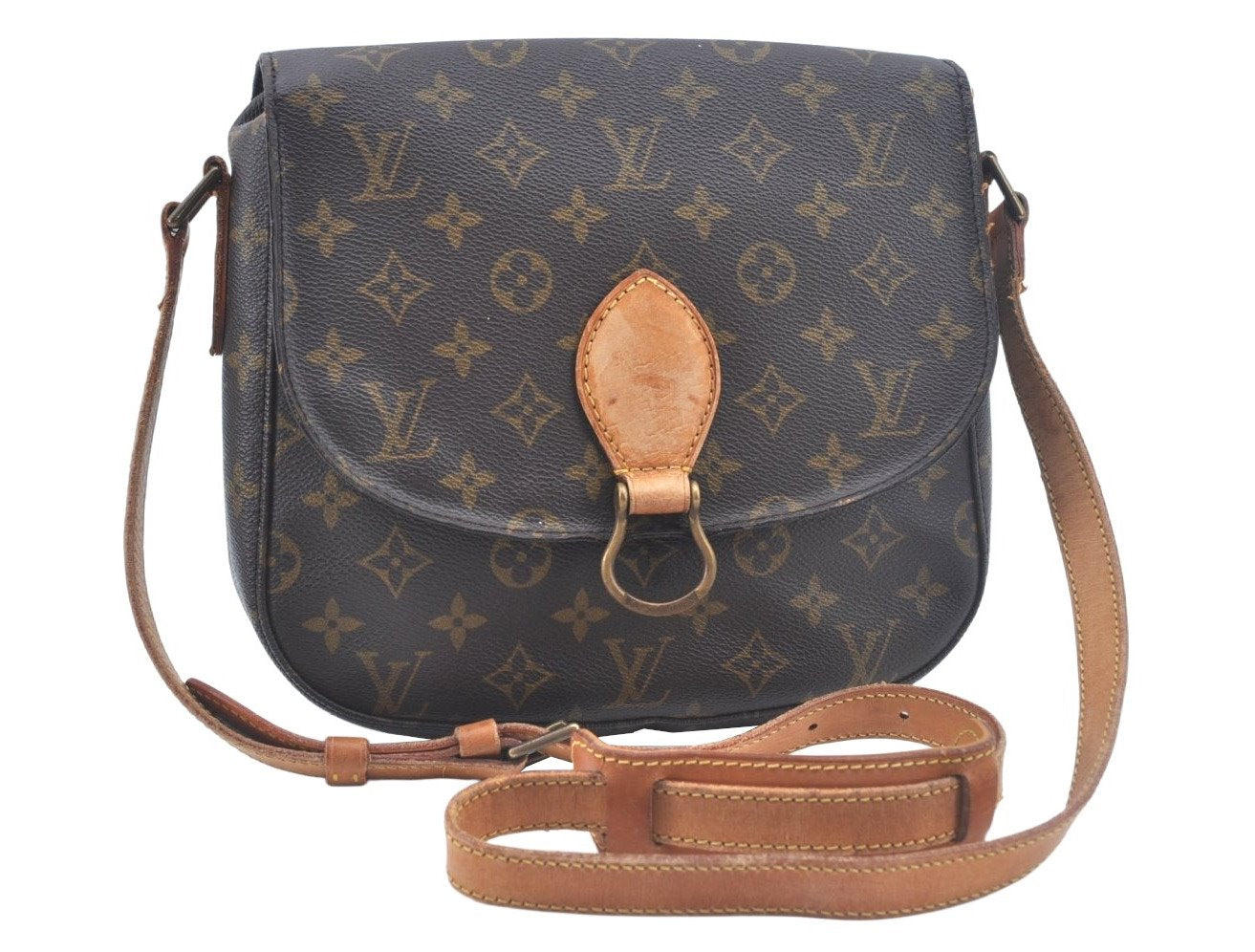 Authentic Louis Vuitton Monogram Saint Cloud GM M51242 Shoulder Cross Bag 2895J