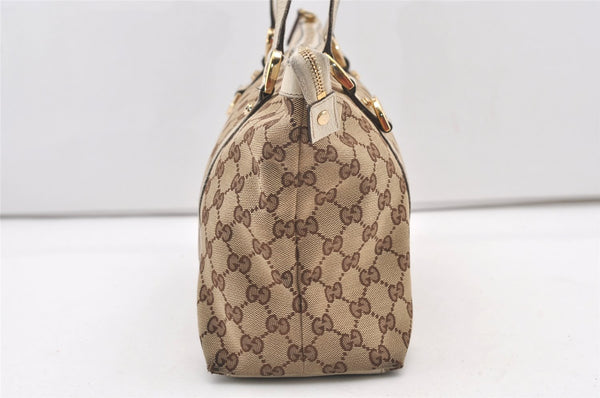 Authentic GUCCI Abbey Shoulder Tote Bag GG Canvas Leather 141470 Brown 2896J