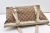 Authentic GUCCI Abbey Shoulder Tote Bag GG Canvas Leather 141470 Brown 2896J