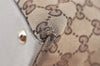 Authentic GUCCI Abbey Shoulder Tote Bag GG Canvas Leather 141470 Brown 2896J