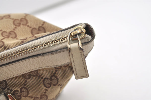 Authentic GUCCI Abbey Shoulder Tote Bag GG Canvas Leather 141470 Brown 2896J