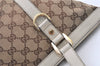 Authentic GUCCI Abbey Shoulder Tote Bag GG Canvas Leather 141470 Brown 2896J
