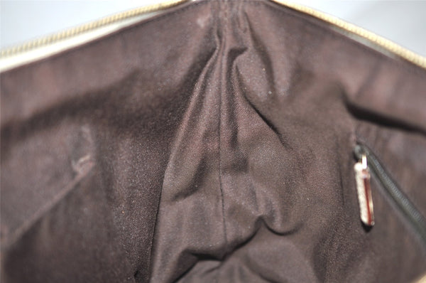 Authentic GUCCI Abbey Shoulder Tote Bag GG Canvas Leather 141470 Brown 2896J