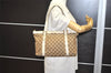 Authentic GUCCI Abbey Shoulder Tote Bag GG Canvas Leather 141470 Brown 2896J