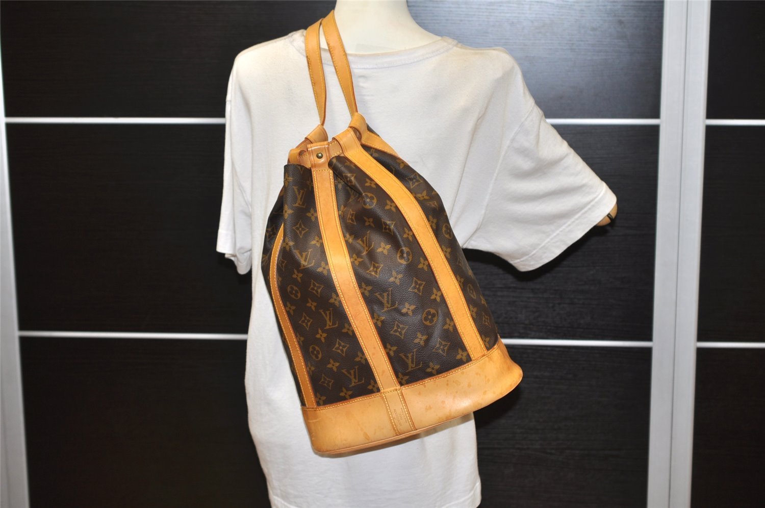 Authentic Louis Vuitton Monogram Randonnee PM Shoulder Bag M42243 LV 2896K