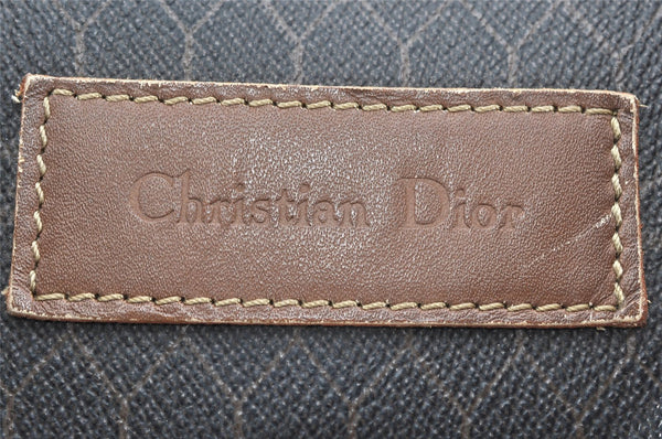 Authentic Christian Dior Honeycomb Hand Boston Bag PVC Leather Black CD 2898K