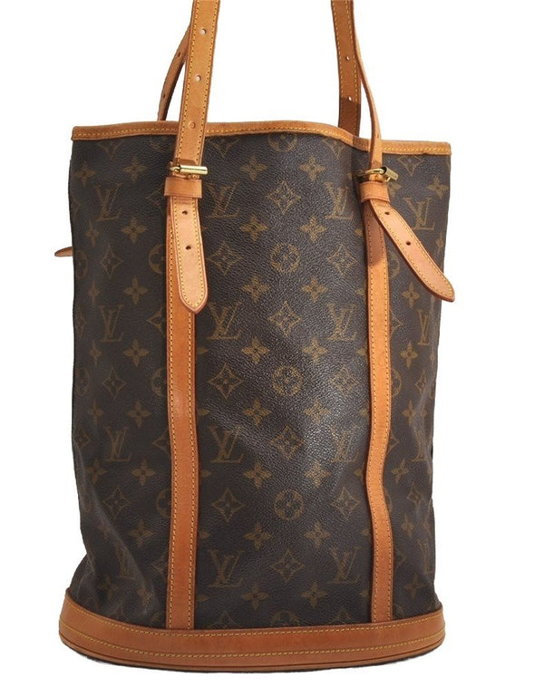 Authentic Louis Vuitton Monogram Bucket GM Shoulder Tote Bag M42236 Junk 2899J