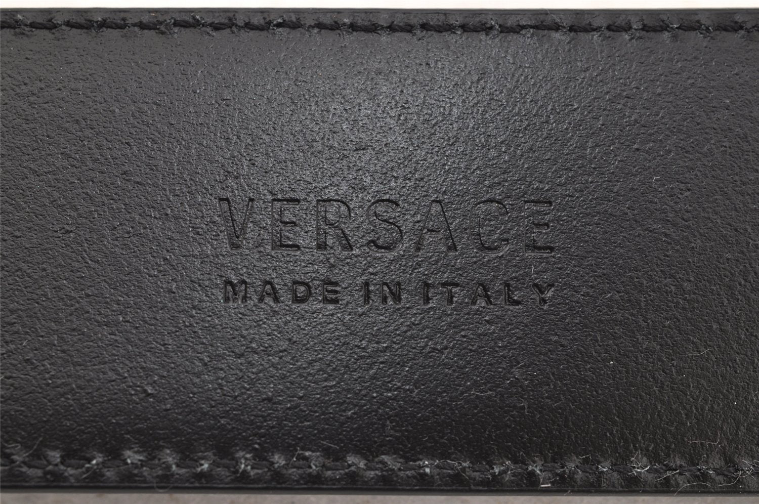 Authentic VERSACE Medusa Motif Belt Leather Size 75cm 29.5inches Black 2901I