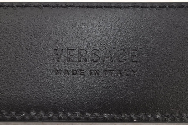 Authentic VERSACE Medusa Motif Belt Leather Size 75cm 29.5inches Black 2901I