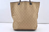 Authentic GUCCI Sherry Line Tote Bag GG Canvas Leather 31243 Beige 2902J