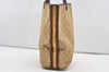 Authentic GUCCI Sherry Line Tote Bag GG Canvas Leather 31243 Beige 2902J