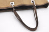 Authentic GUCCI Sherry Line Tote Bag GG Canvas Leather 31243 Beige 2902J