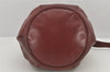 Authentic Cartier Must de Cartier Leather Shoulder Drawstring Bag Bordeaux 2902K