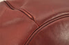 Authentic Cartier Must de Cartier Leather Shoulder Drawstring Bag Bordeaux 2902K