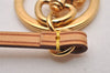 Authentic Louis Vuitton Bag Charm Key Ring Leather Strap Gold LV 2903I