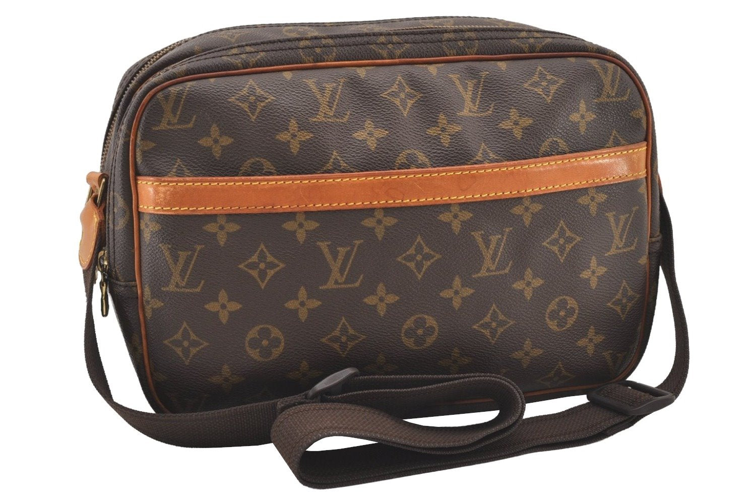 Authentic Louis Vuitton Monogram Reporter PM Shoulder Cross Bag M45254 LV 2904J