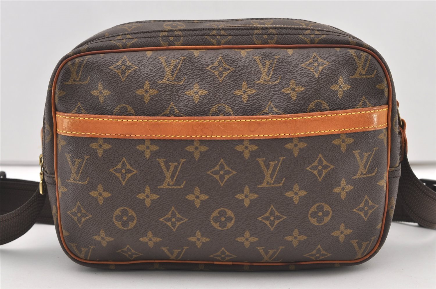 Authentic Louis Vuitton Monogram Reporter PM Shoulder Cross Bag M45254 LV 2904J