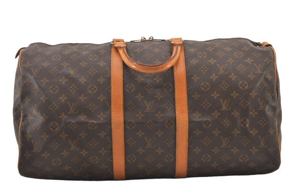 Authentic Louis Vuitton Monogram Keepall 55 Travel Boston Bag M41424 LV 2905J