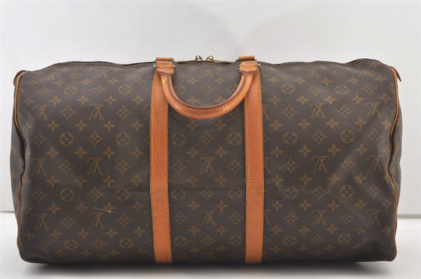 Authentic Louis Vuitton Monogram Keepall 55 Travel Boston Bag M41424 LV 2905J