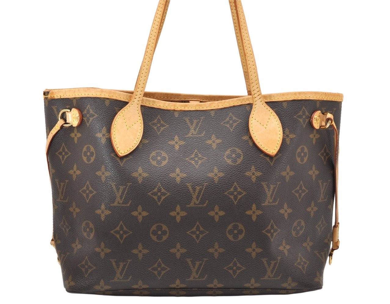 Authentic Louis Vuitton Monogram Neverfull PM Shoulder Tote Bag M40155 LV 2906K