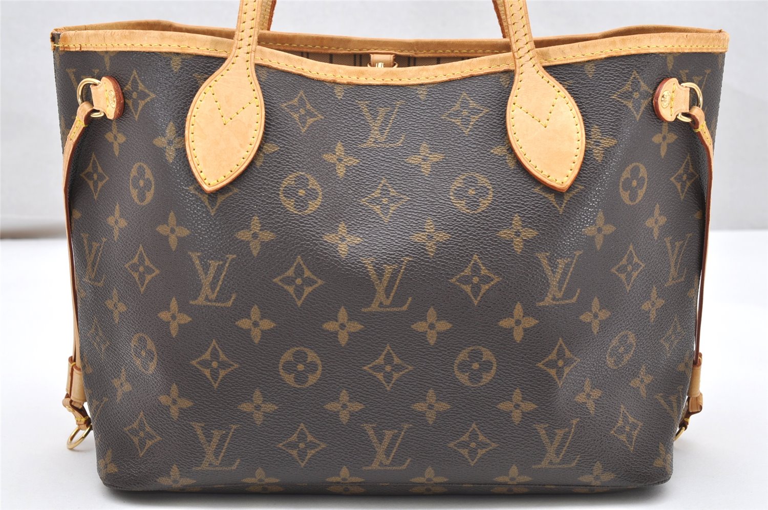 Authentic Louis Vuitton Monogram Neverfull PM Shoulder Tote Bag M40155 LV 2906K