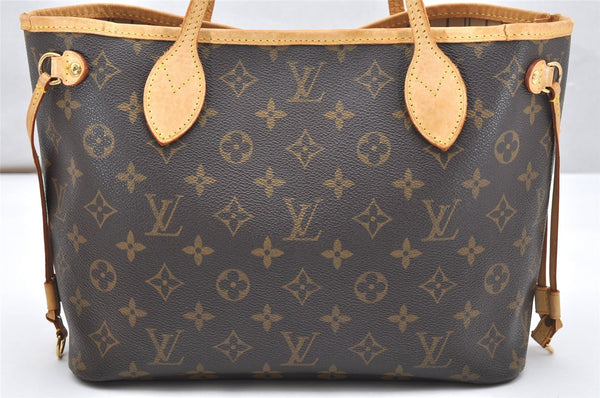 Authentic Louis Vuitton Monogram Neverfull PM Shoulder Tote Bag M40155 LV 2906K