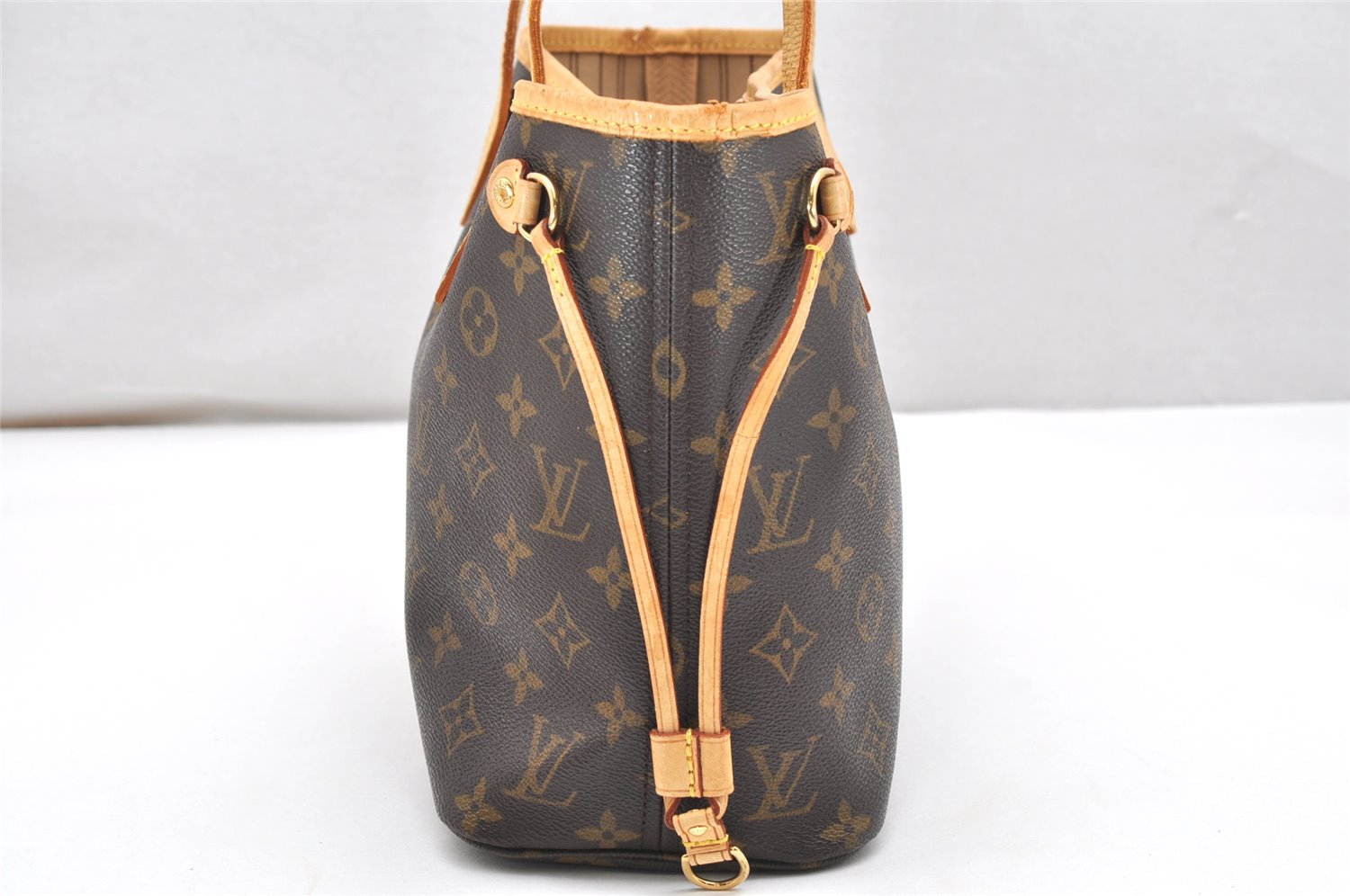 Authentic Louis Vuitton Monogram Neverfull PM Shoulder Tote Bag M40155 LV 2906K