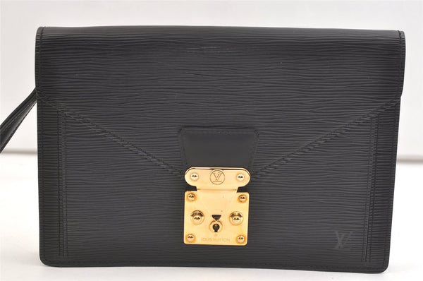 Auth Louis Vuitton Epi Pochette Sellier Dragonne Clutch Bag M52612 Black 2908K