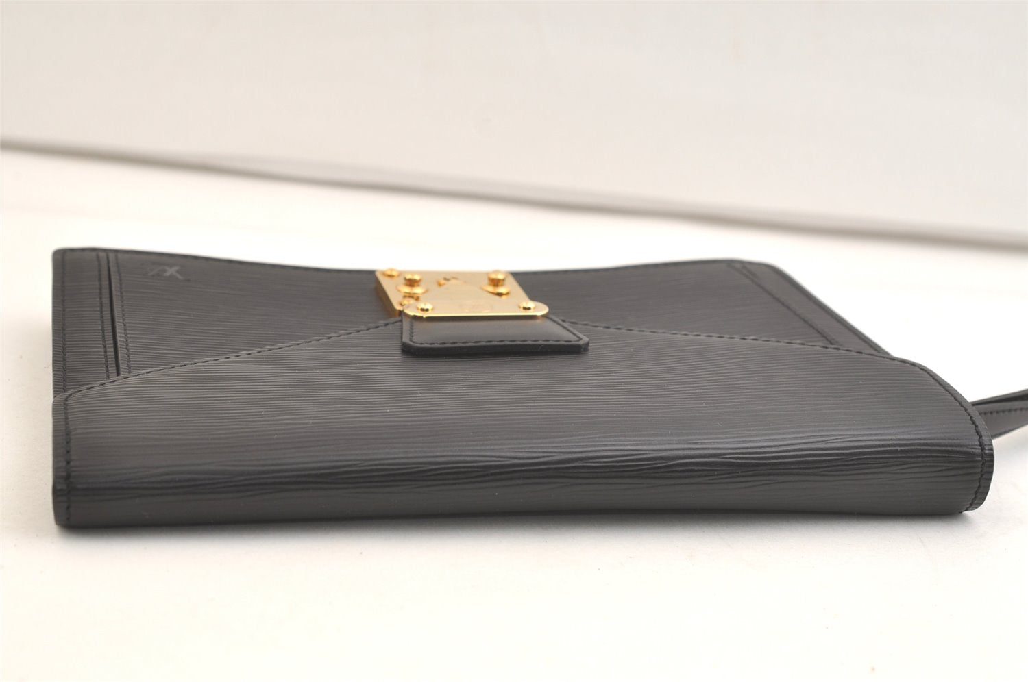 Auth Louis Vuitton Epi Pochette Sellier Dragonne Clutch Bag M52612 Black 2908K