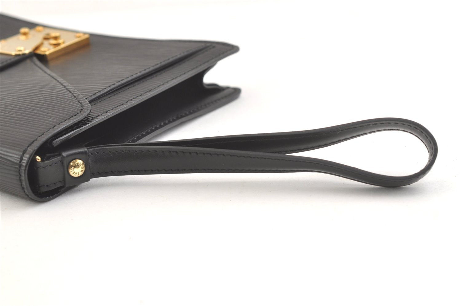 Auth Louis Vuitton Epi Pochette Sellier Dragonne Clutch Bag M52612 Black 2908K