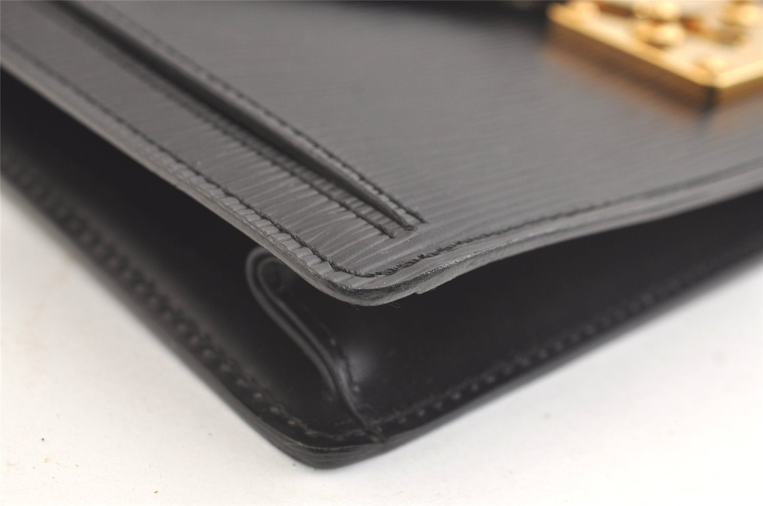 Auth Louis Vuitton Epi Pochette Sellier Dragonne Clutch Bag M52612 Black 2908K